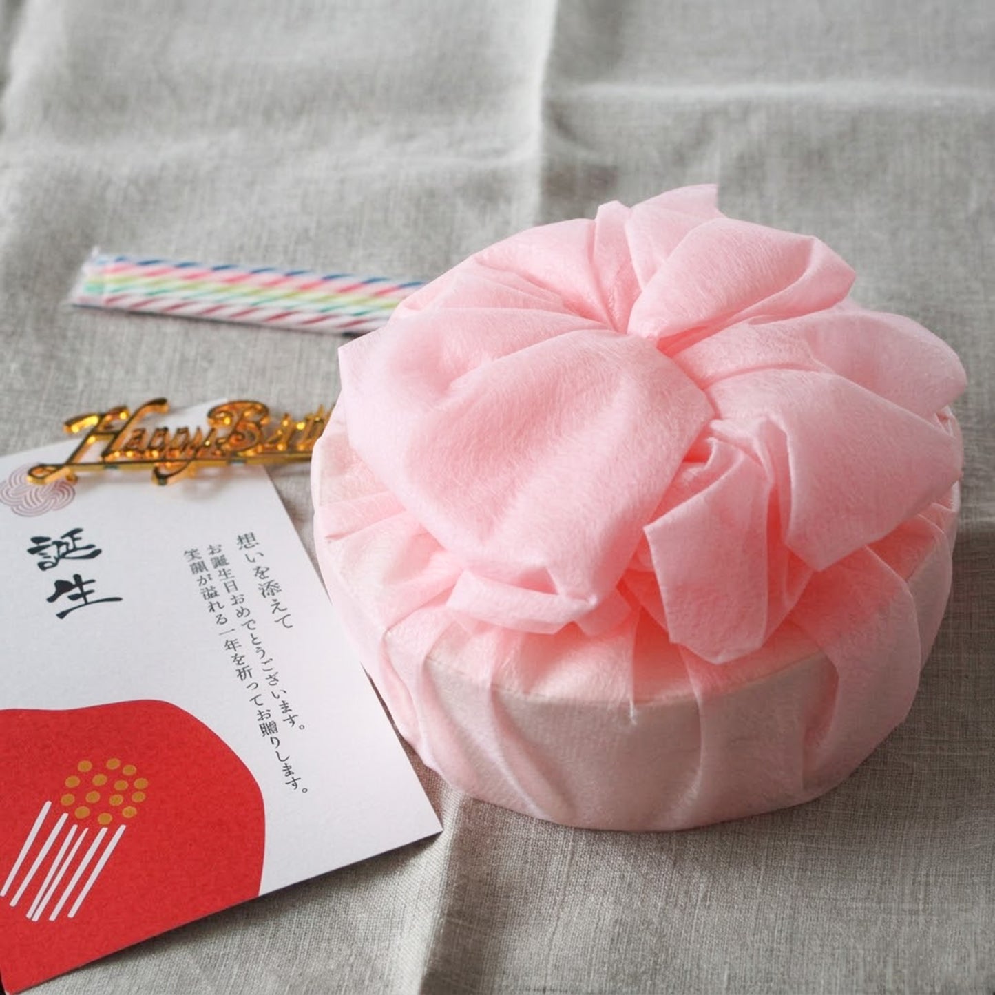 ＜うめとおはぎ＞薔薇のおはぎケーキ【誕生日プレートロウソク選択可能】