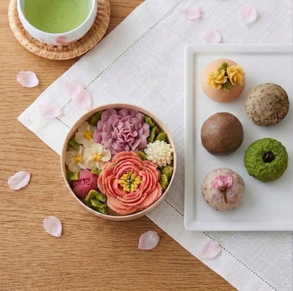 【特別価格30%OFF】＜うめとおはぎ＞花まつり-芍薬とカーネーション おはぎ7種7個