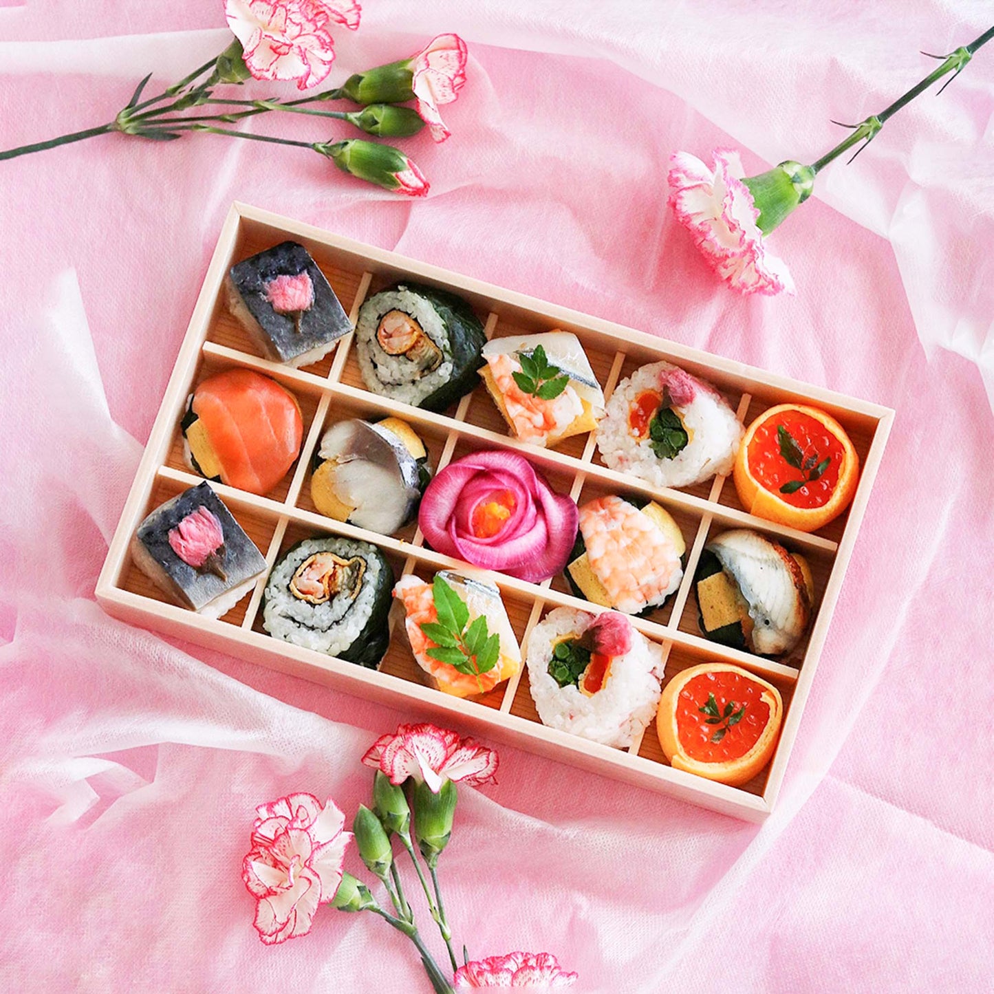 【早割10%OFF母の日包装】はないろ手鞠わさび葉寿し15個