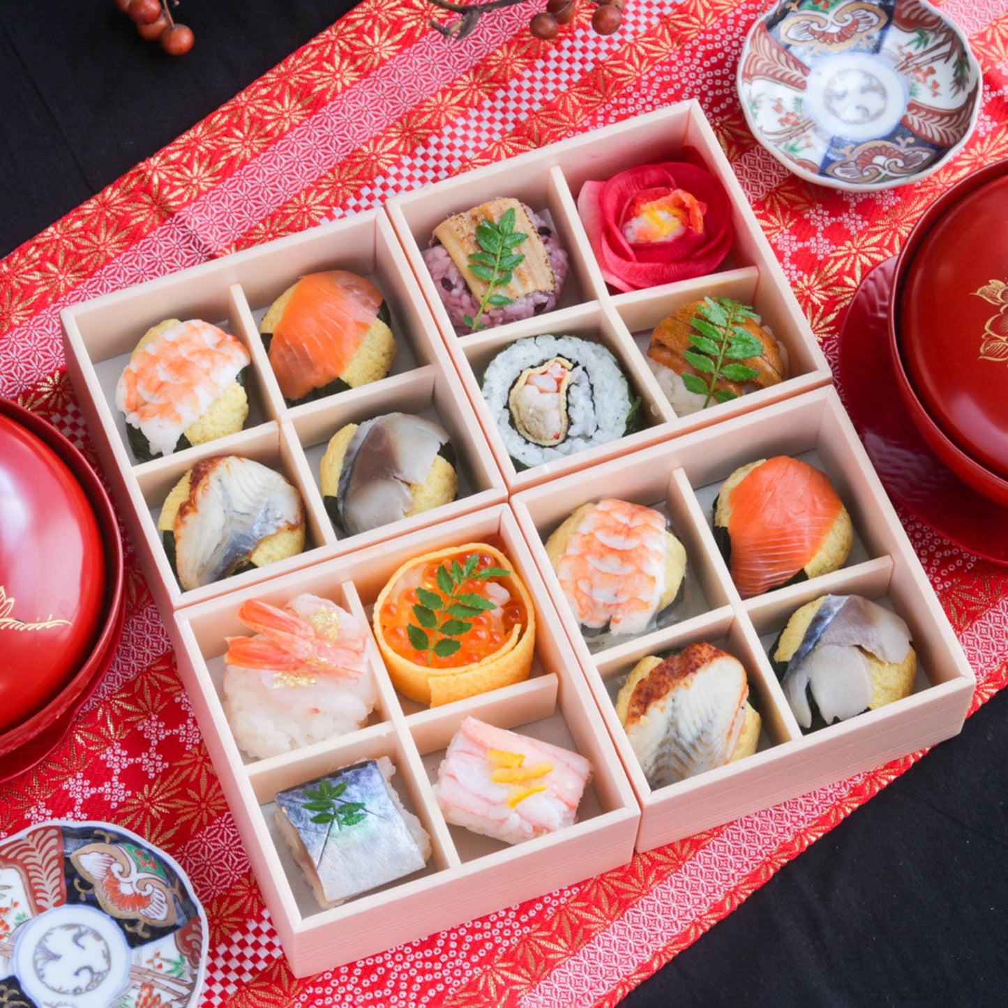 冬のひとおり 手鞠わさび葉寿し