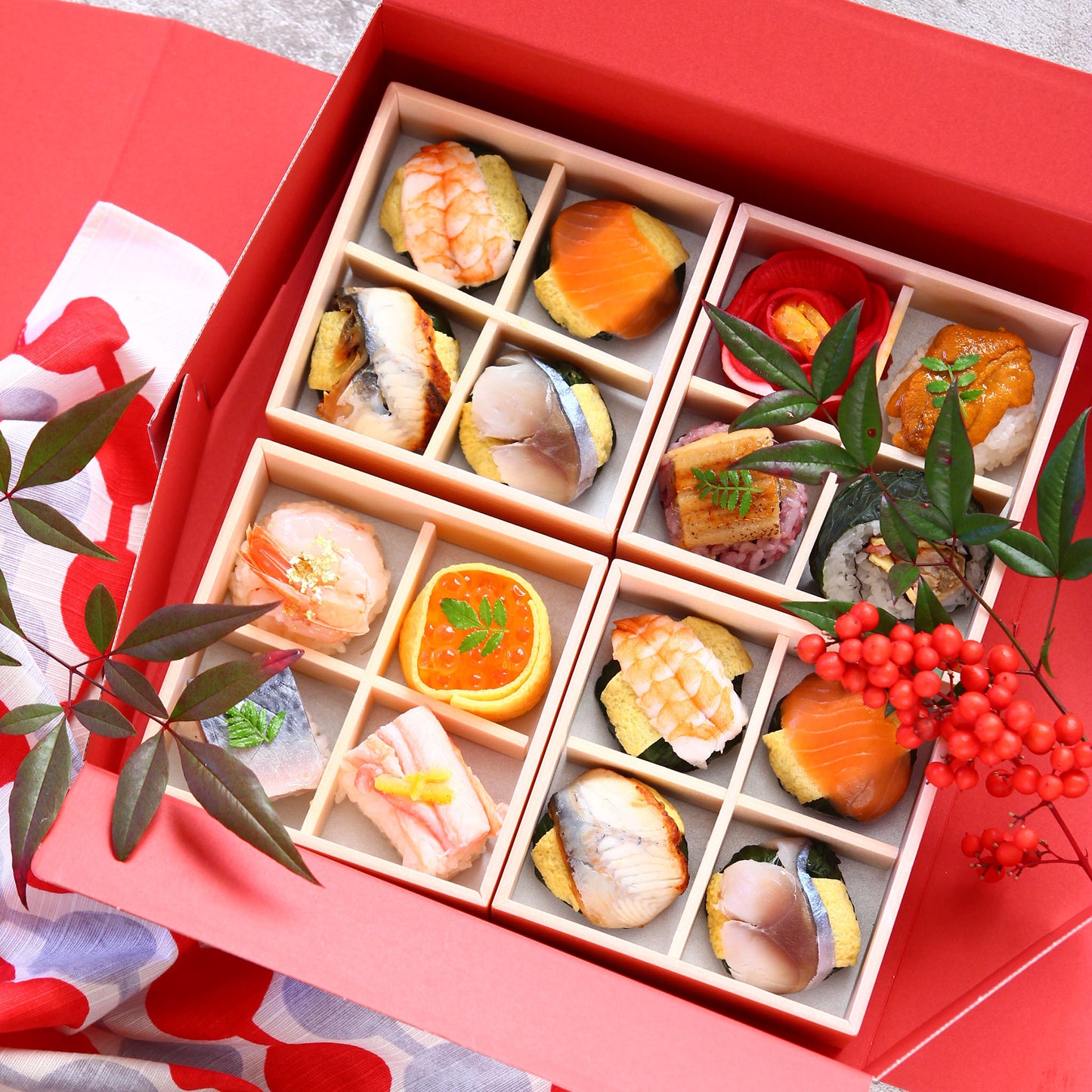 冬のひとおり 手鞠わさび葉寿し