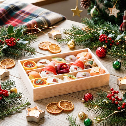 【xmas限定】【冬のギフトに】ホーリークリスマス手鞠わさび葉寿し15個