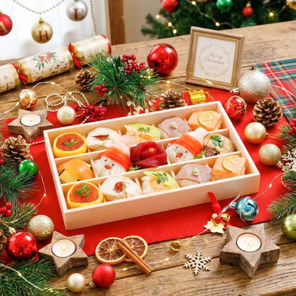 【xmas限定】【冬のギフトに】ホーリークリスマス手鞠わさび葉寿し15個