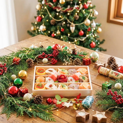 【xmas限定】【冬のギフトに】ホーリークリスマス手鞠わさび葉寿し15個