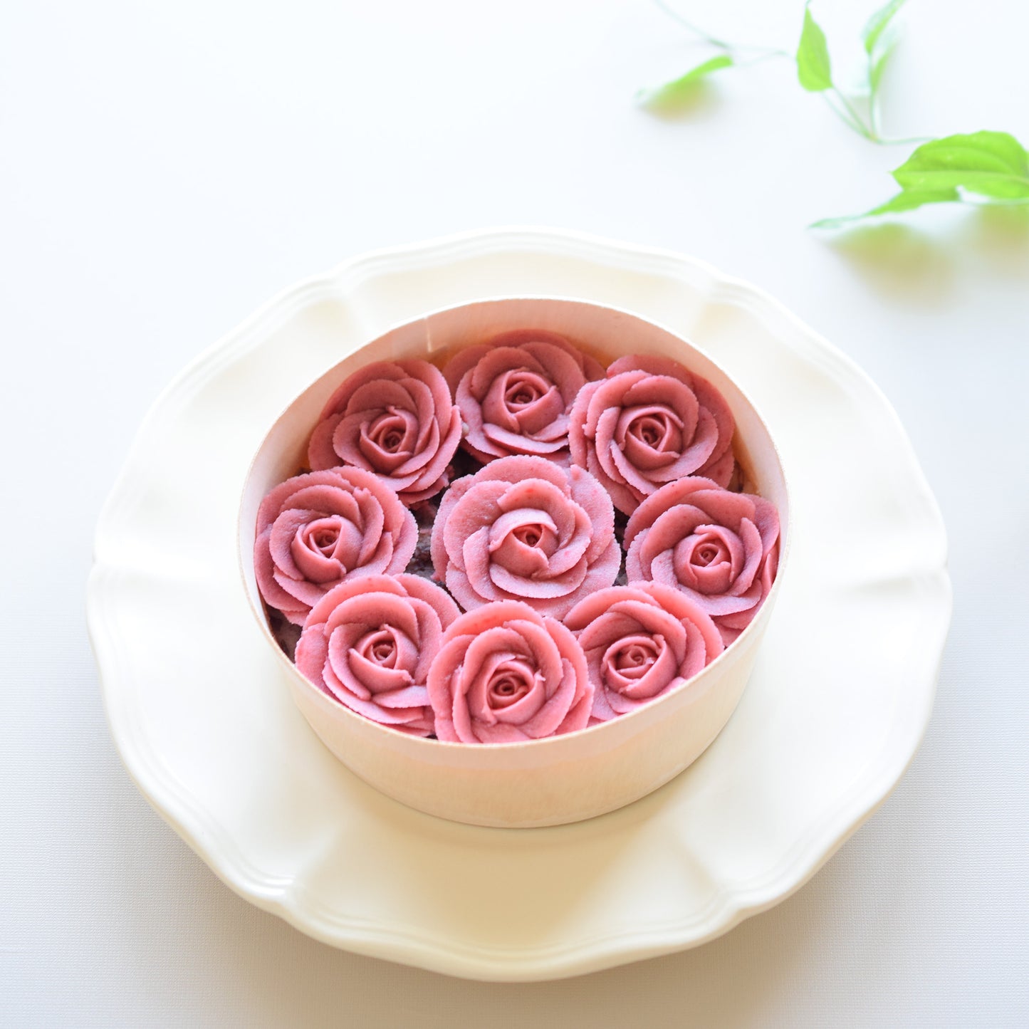 ＜うめとおはぎ＞薔薇のおはぎケーキ【誕生日プレートロウソク選択可能】