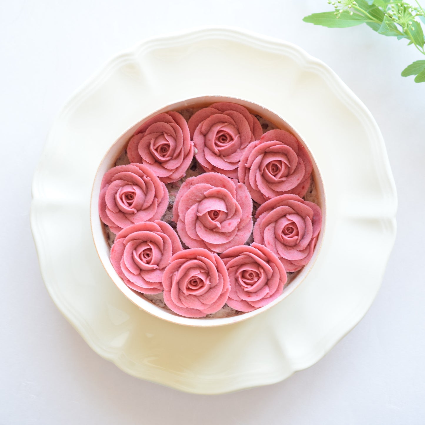 ＜うめとおはぎ＞薔薇のおはぎケーキ【誕生日プレートロウソク選択可能】