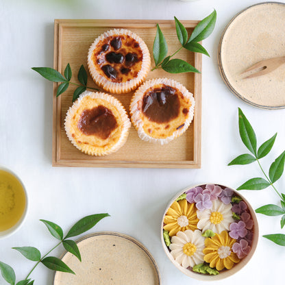 【初めての方限定】お花のおはぎBOX1個とチーズケーキ3個セット【送料分1,010円割引価格】