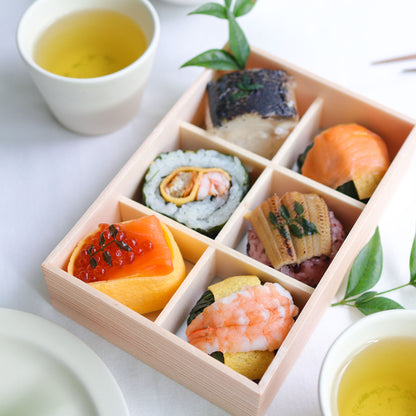 【初めての方限定】 あでやか手鞠わさび葉寿し6個とお花のおはぎBOX１個【送料分1,010円割引価格】