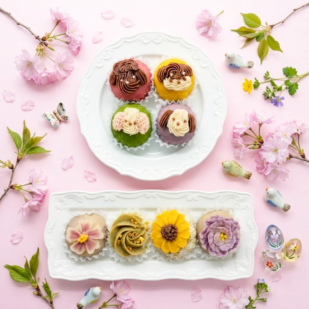 【特別価格30%OFF】＜うめとおはぎ＞ お花とわんこの一口おはぎ8個