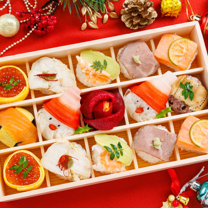 【xmas限定】ホーリークリスマス手鞠わさび葉寿し15個