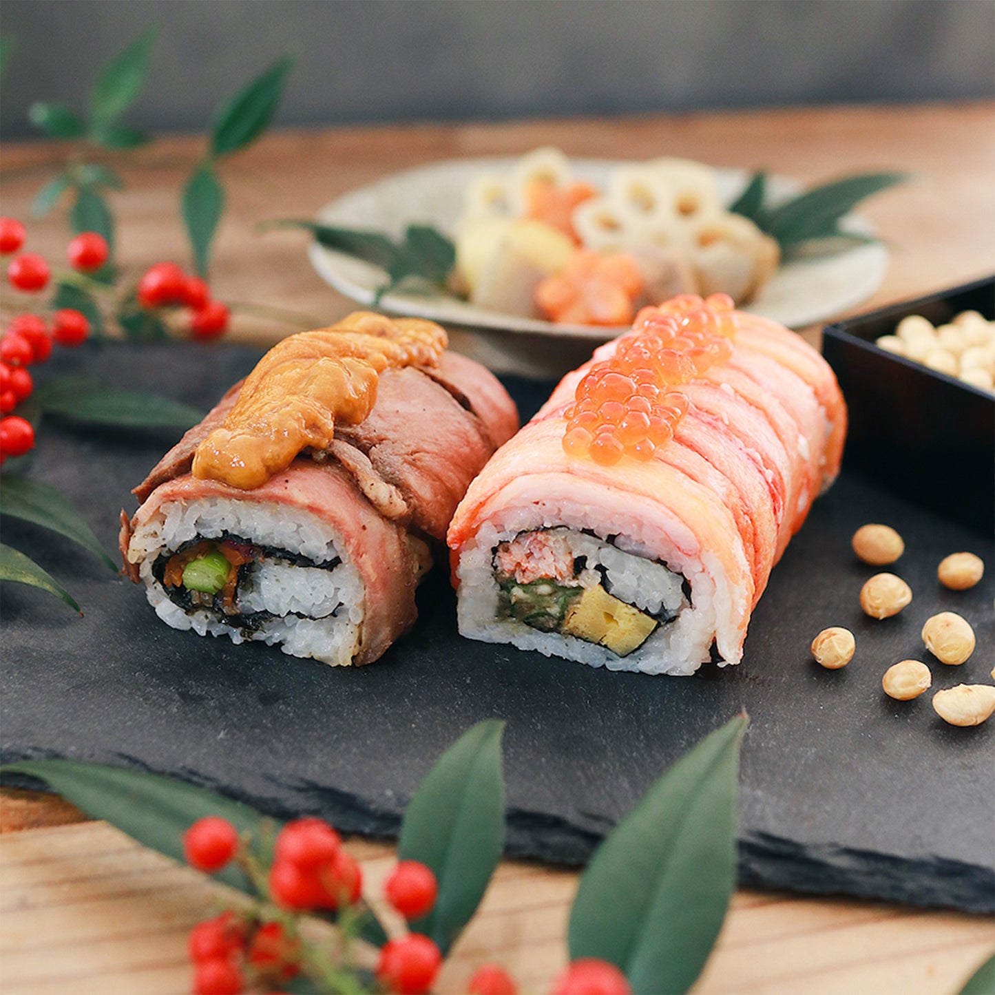 【節分】贅沢づくしの恵方巻-蟹と黒毛和牛ローストビーフの恵方巻２本入-