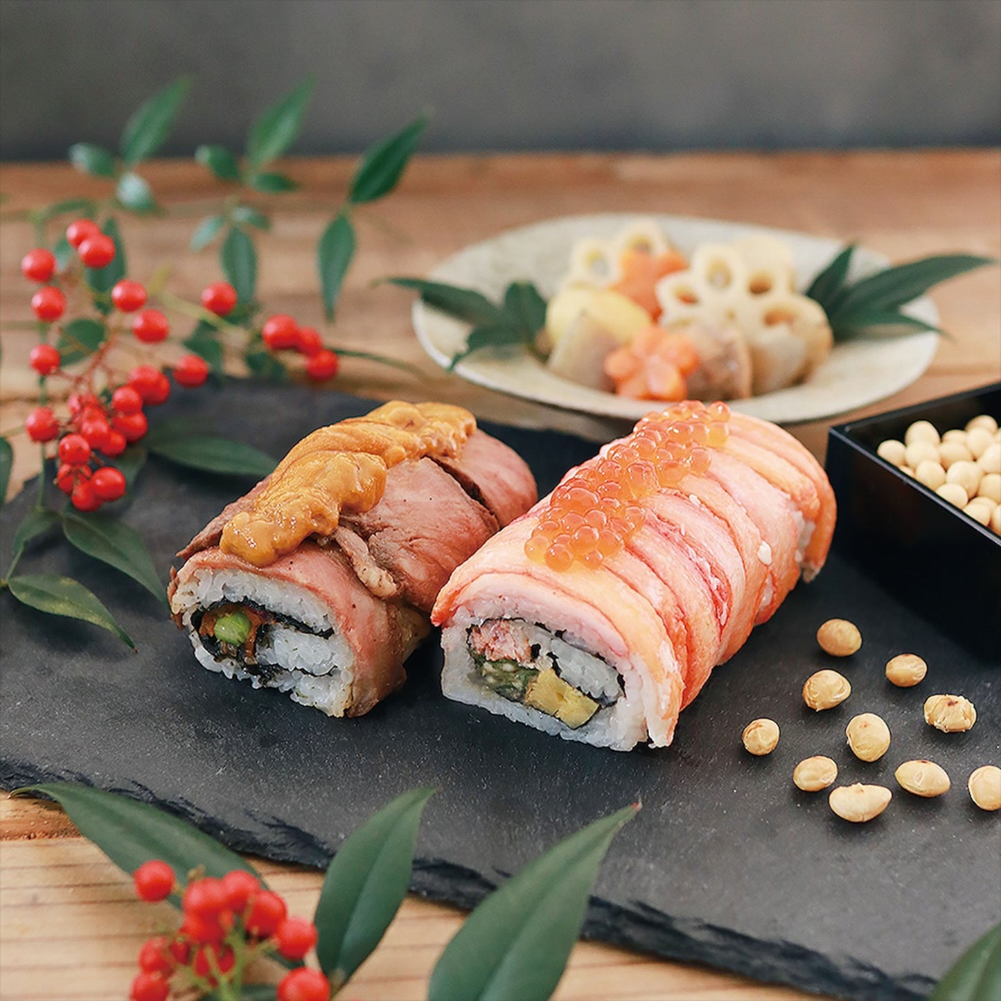 【節分】贅沢づくしの恵方巻-蟹と黒毛和牛ローストビーフの恵方巻２本入-